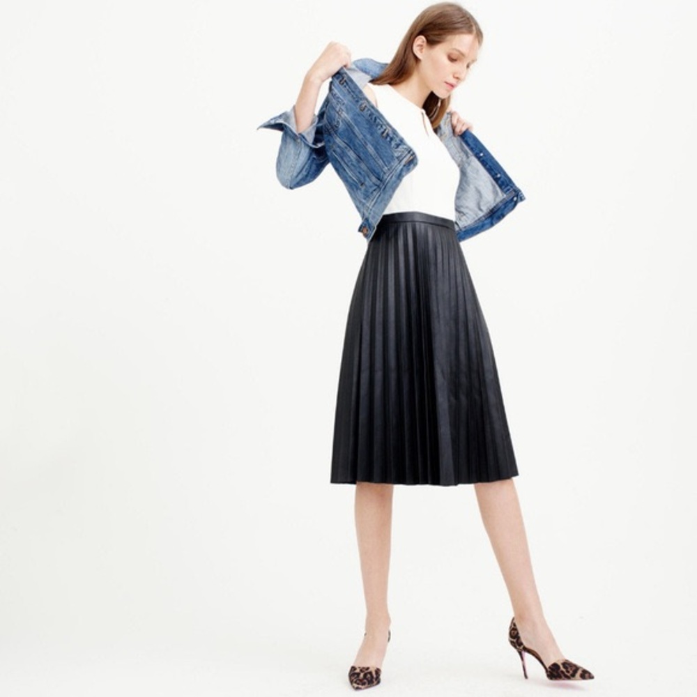 JCrew $188 Petite Two-Tone Pleated Combo Dress Size 0P Black Ivory E4063 Leather